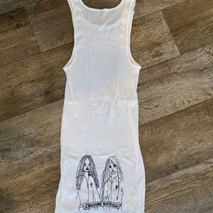 Chrome Hearts White Tank Top with Black Graphic